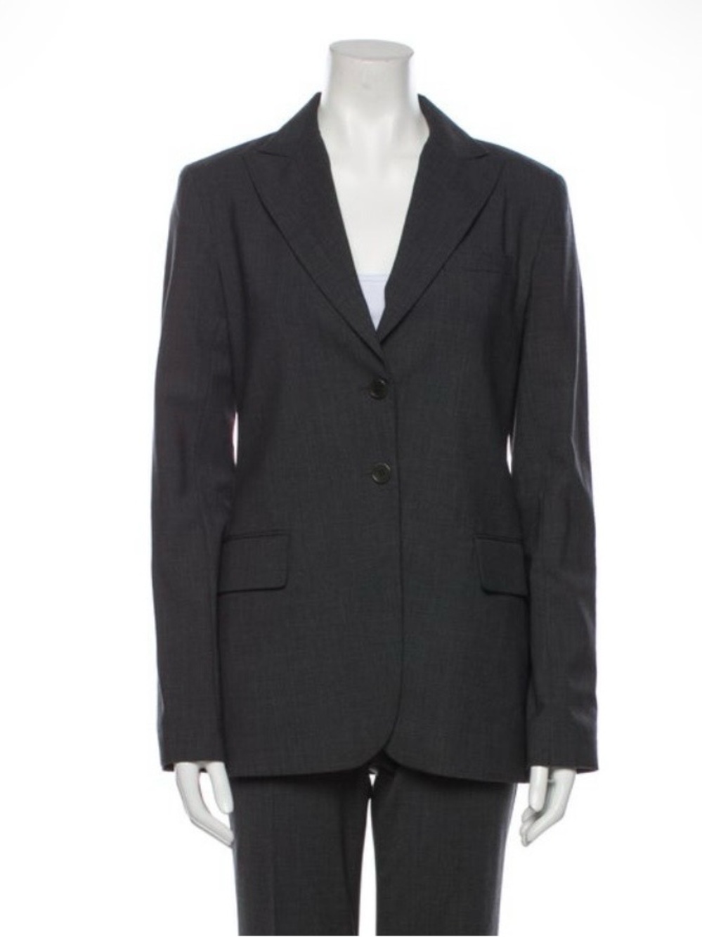 Theory Charcoal Gray Wool Pantsuit Size Small